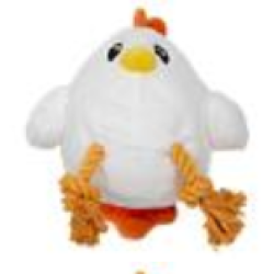 JV Holidays-Knuffel-Kip Groot Met Touw Wit