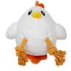 JV Holidays-Knuffel-Kip Klein Met Touw Wit