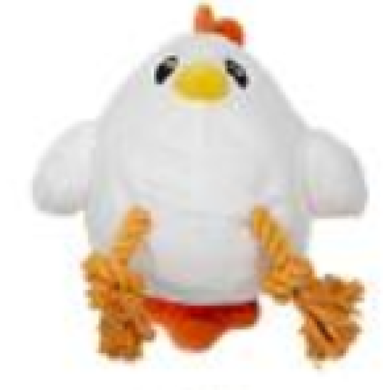 JV Holidays-Knuffel-Kip Klein Met Touw Wit