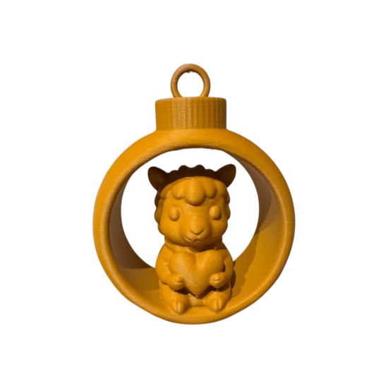 3D print Christmas Heart Alpaca in Ornament
