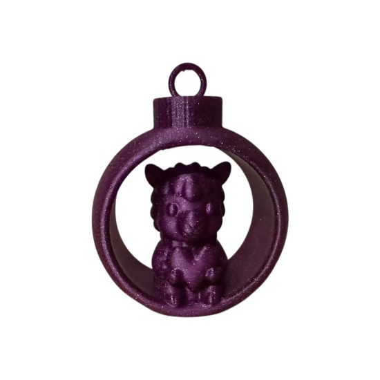3D print Christmas Heart Alpaca in Ornament