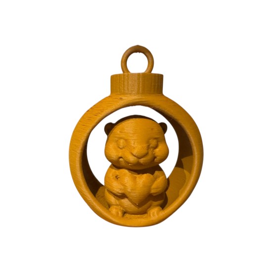 3D print Christmas Heart Otter in Ornament