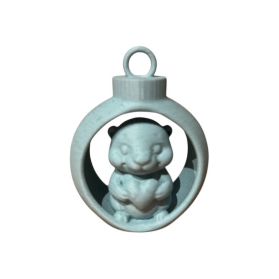 3D print Christmas Heart Otter in Ornament