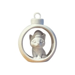 3D print Christmas Winter Cat in Ornament