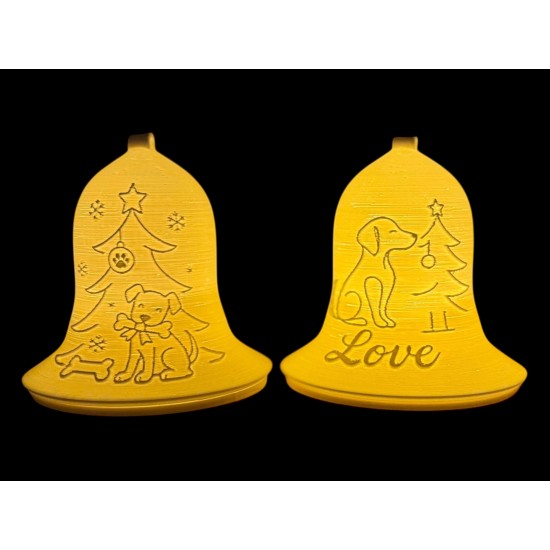 3D print Christmas Tealight Lamp Bell Dog Pos.