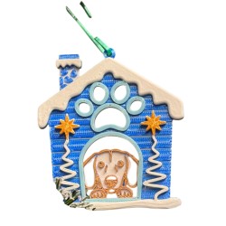 3D print Christmas Ornament Dog House Paw Blue