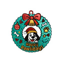 3D print Christmas Ornament Happy Pawlidays
