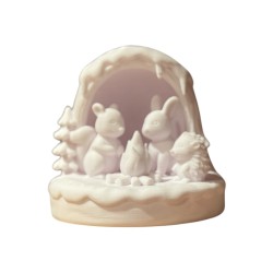 3D print Christmas Winter Forest Diorama Tealight