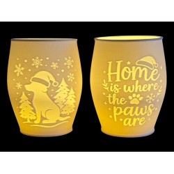 3D print Christmas Tealight Lamp Home Dog Neg.