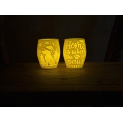 3D print Christmas Tealight Lamp Home Dog Neg.