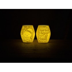 3D Print Christmas Tealight Lamp Home Cat Neg.