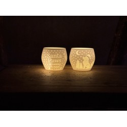 3D print Christmas Tealight Lamp Santa Dog Neg.