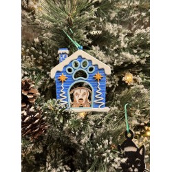 3D print Christmas Ornament Dog House Paw Blue