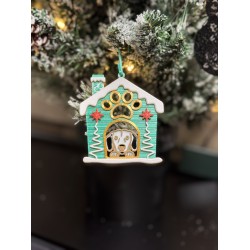 3D print Christmas Ornament Dog House Paw Green