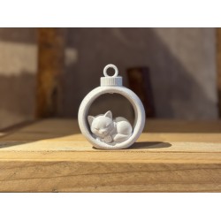 3D print Christmas Little Sleeping Cat in Ornament