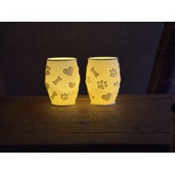 3D print Christmas Tealight Lamp Paws & Bones Pos.