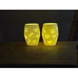 3D print Christmas Tealight Lamp Paws & Bones Neg