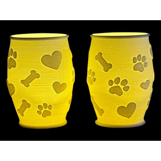 3D print Christmas Tealight Lamp Paws & Bones Pos.