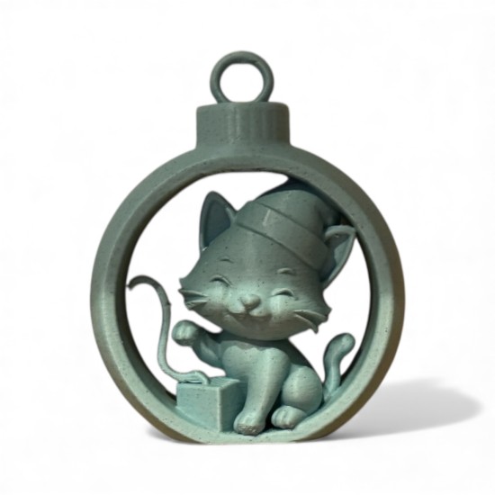 3D print Christmas Cat Present in Ornament