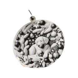 3D print Christmas Ornament Hueforge Dog Wreath