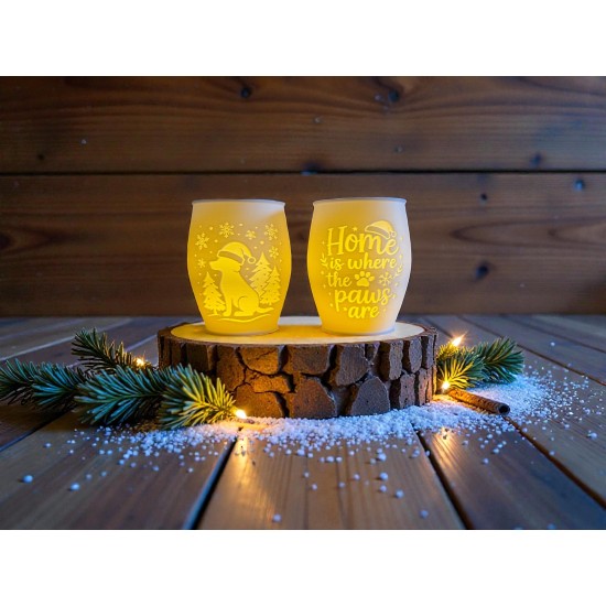 3D print Christmas Tealight Lamp Home Dog Neg.