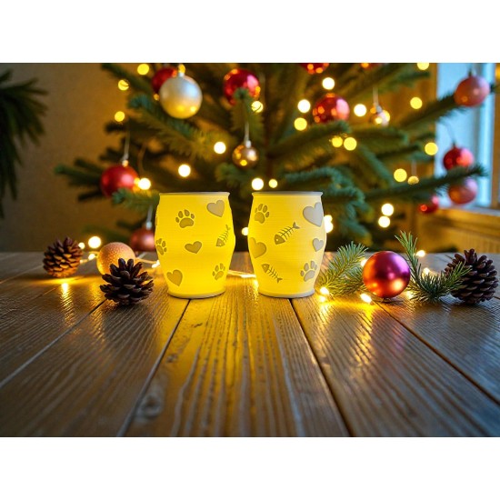 3D print Christmas Tealight Lamp Paws & Fish Pos.