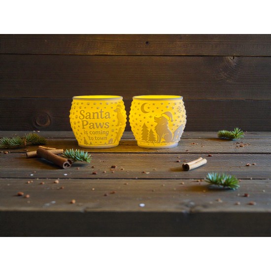 3D print Christmas Tealight Lamp Santa Dog Pos.