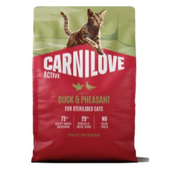 Carnilove Kat Eend & Fasant Sterilised Adult, 2 kg