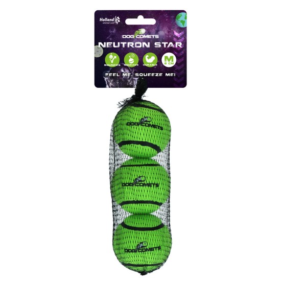 Dog Comets Tennisbal Pieper, Groen, Medium (3st)