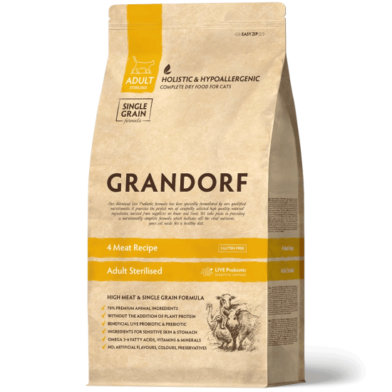 Grandorf Cat 4 Meat Adult Sterilized, 400 g