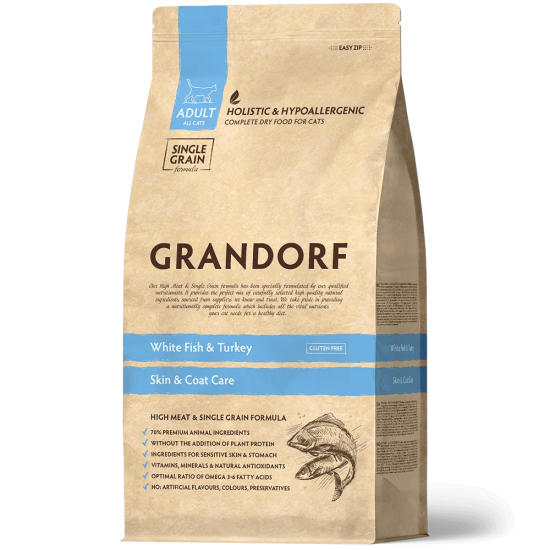 Grandorf Cat White Fish Adult Skin & Care, 2 kg
