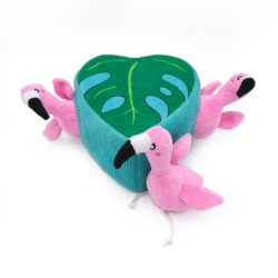Zippy Paws Burrow Flamingos in Monstera