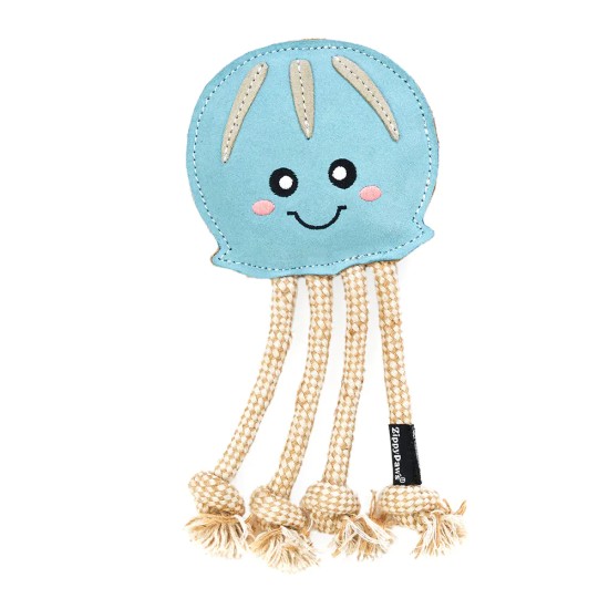 Zippy Paws EcoZippy Suede Rope Buddies Jellyfish