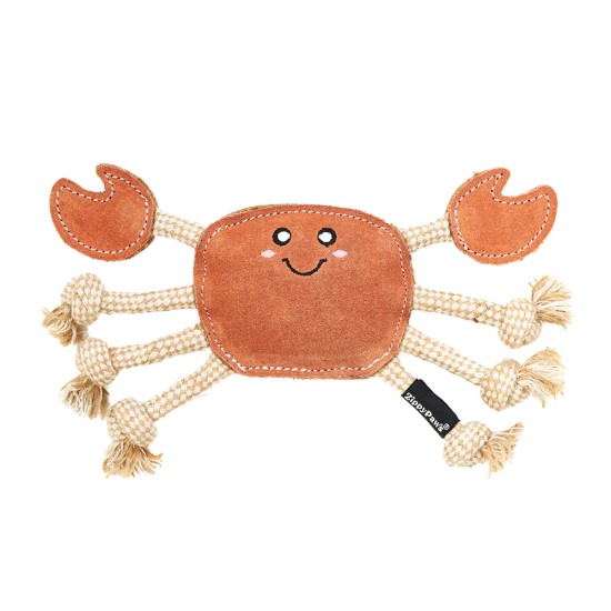 Zippy Paws EcoZippy Suede Rope Buddies Crab