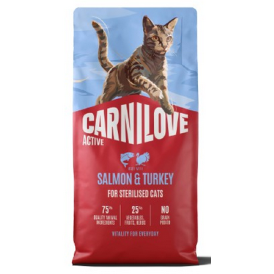 Carnilove Kat Zalm& Kalkoen Sterilised Adult, 6 kg