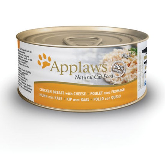Applaws Cat Blikvoer Bouillon, kippenborst & kaas, 70 g