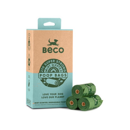 Sacs à crottes BecoBags Menthe, pack de voyage 60 (4x15)