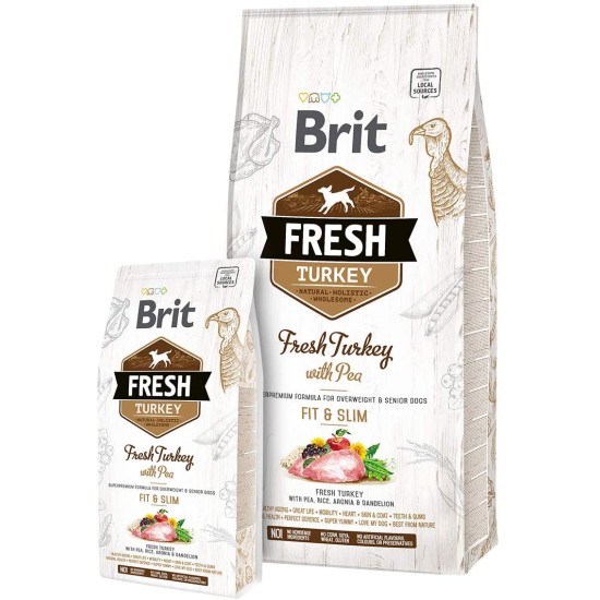 Brit Fresh Kalkoen met Erwt Light Fit&Slim, 12 kg
