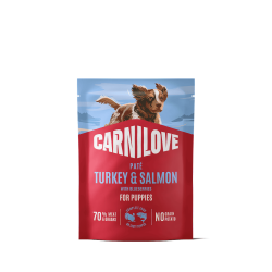 Carnilove Hond Pouch Kalkoen & Zalm met Bosbes Puppy