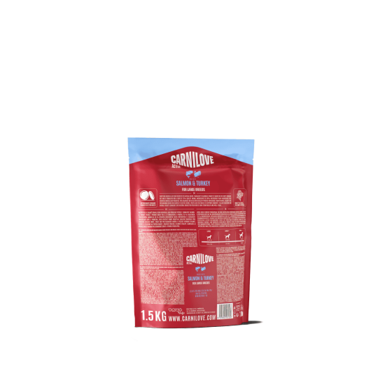 Croquettes Carnilove Dog Active Saumon et Dinde, 1,5 kg