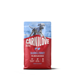 Carnilove Hond Active Zalm & Kalkoen Junior LB, 4 kg