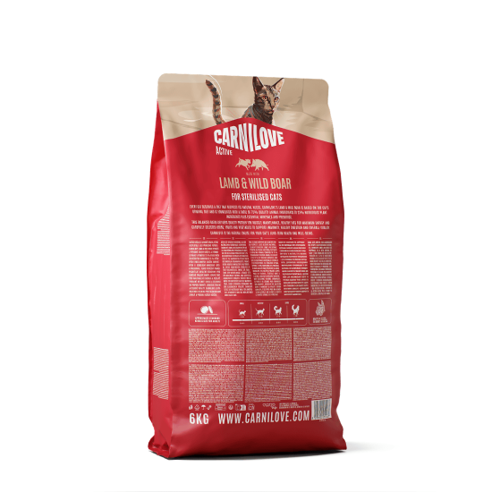 Carnilove Kat Active Lam & Everzwijn, 6 kg