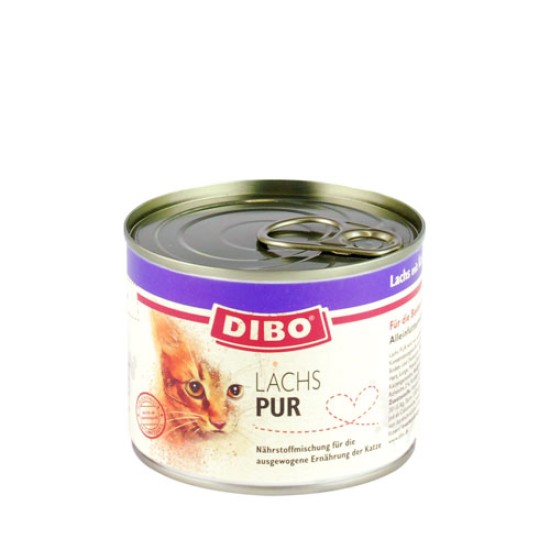 Dibo Cat Nourriture en Conserve Pur Saumon et Bœuf