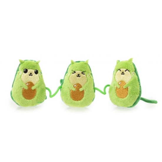 FuzzYard Cat Toy Avocados 3 sur une ficelle