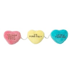 FuzzYard Cat Toy Candy Hearts 3 On a String