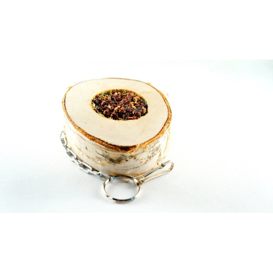 Balançoire de bouleau sur piquet de jambon avec graines