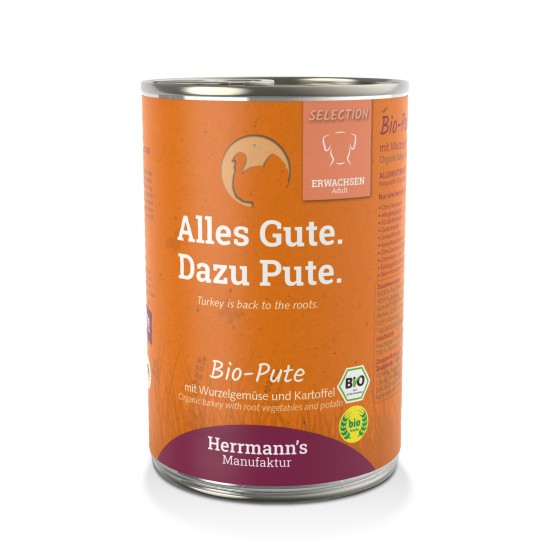 Herrmanns Bio Kalkoen met Raap, 400 g (blik)