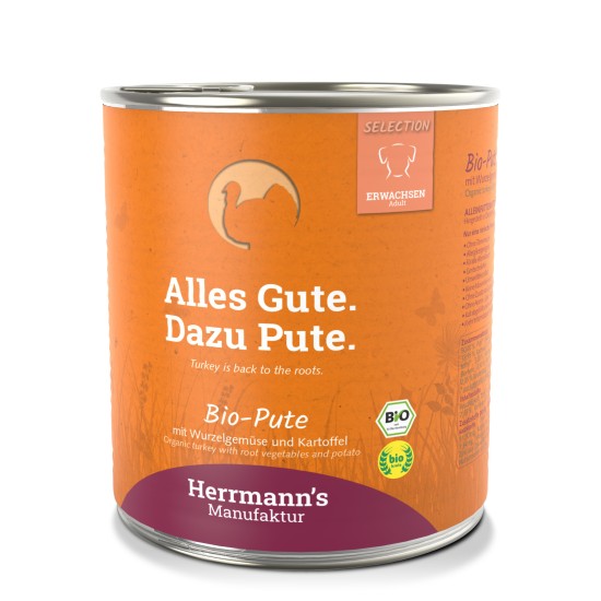 Herrmanns Bio Kalkoen met Raap, 800 g (blik)