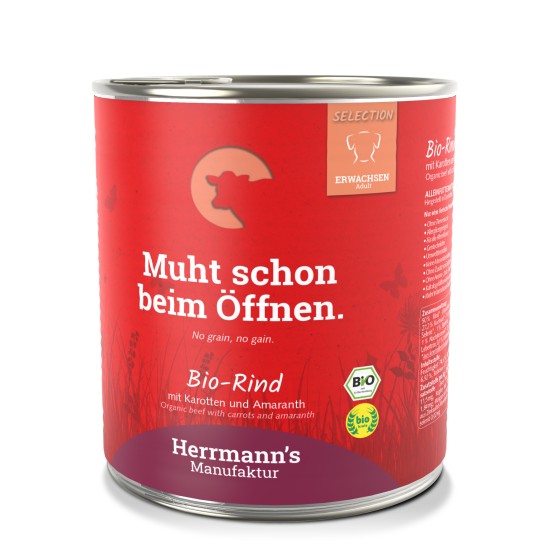 Herrmanns Bio Rund met Wortel, 800 g (blik)