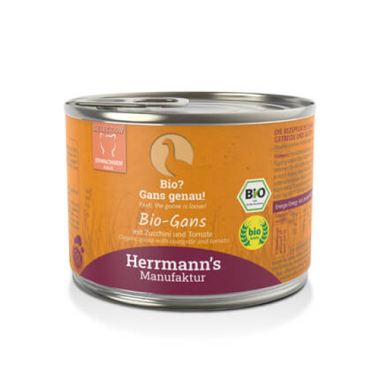 Herrmanns Bio Kat Gans met Courgette, 200 g (blik)